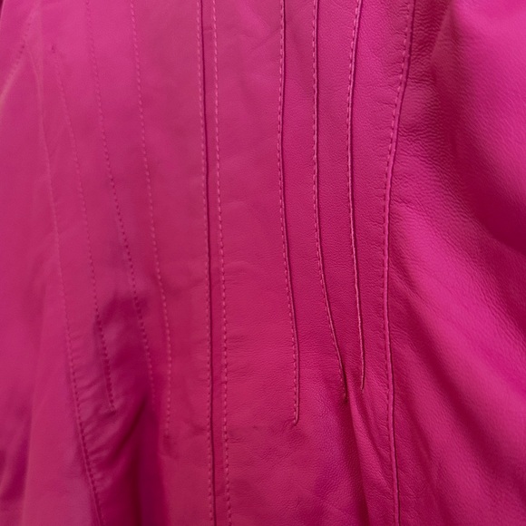 Danier Women's Pink Leather Jacket - Picture 6 of 7